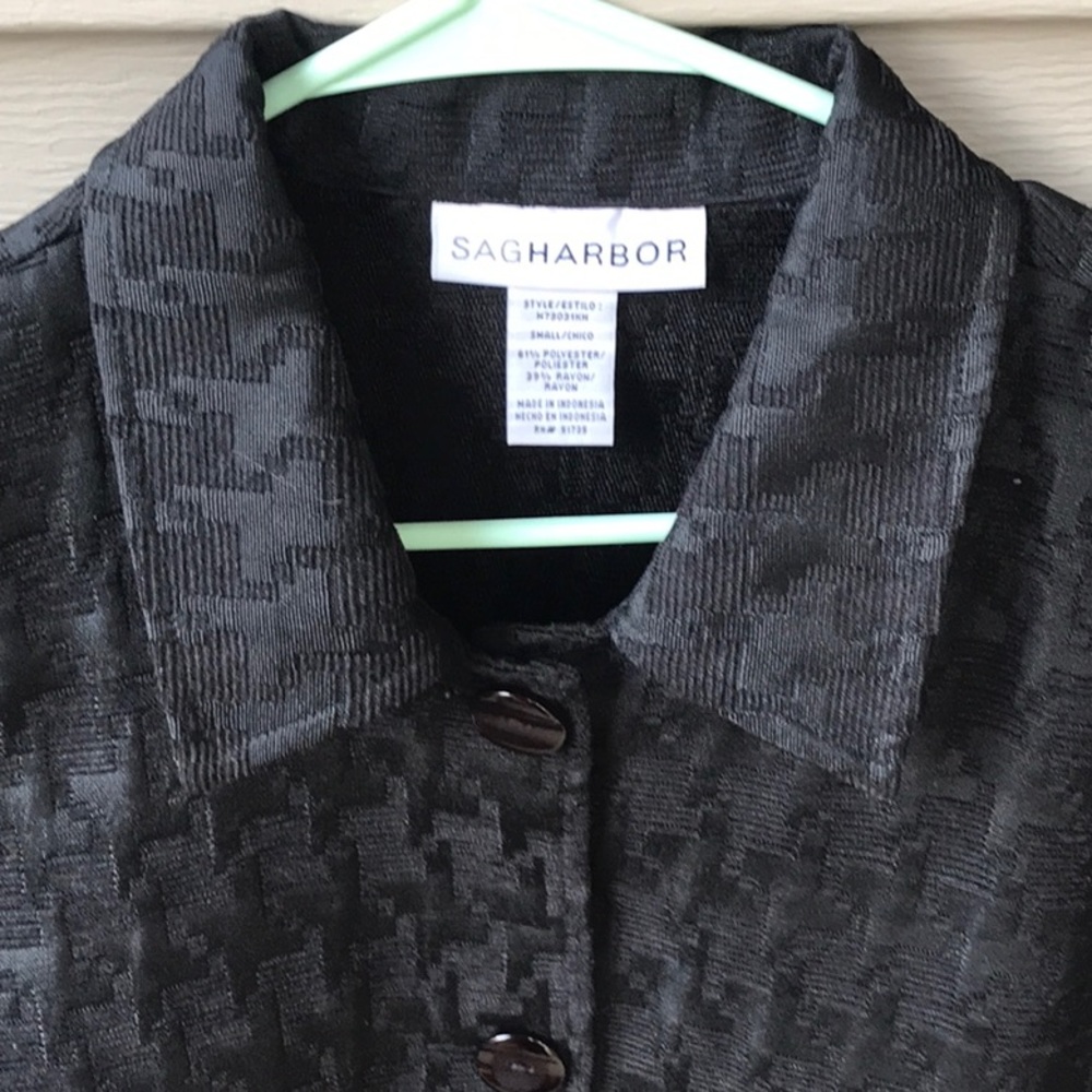 Pretty Black Houndstooth Pattern Jacket. Size S - image 2